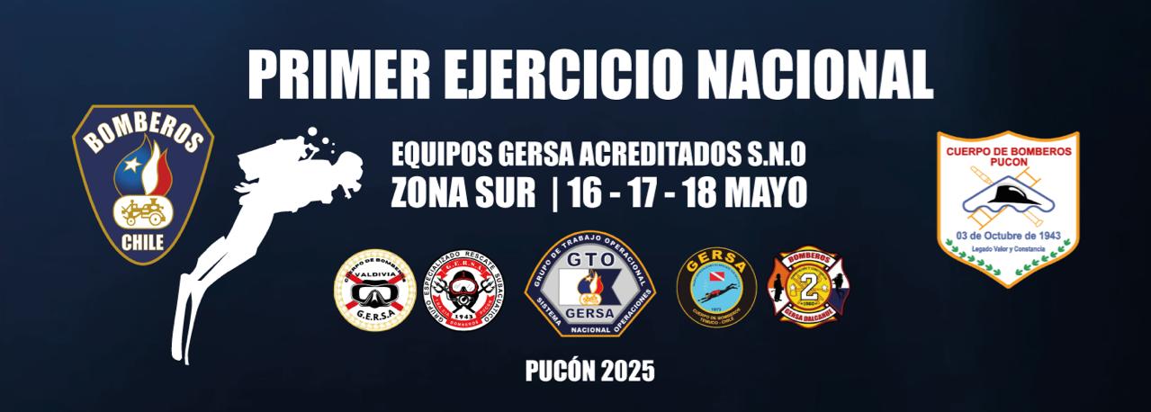Ejercicio Nacional de Unidades GERSA se realizará en Pucón